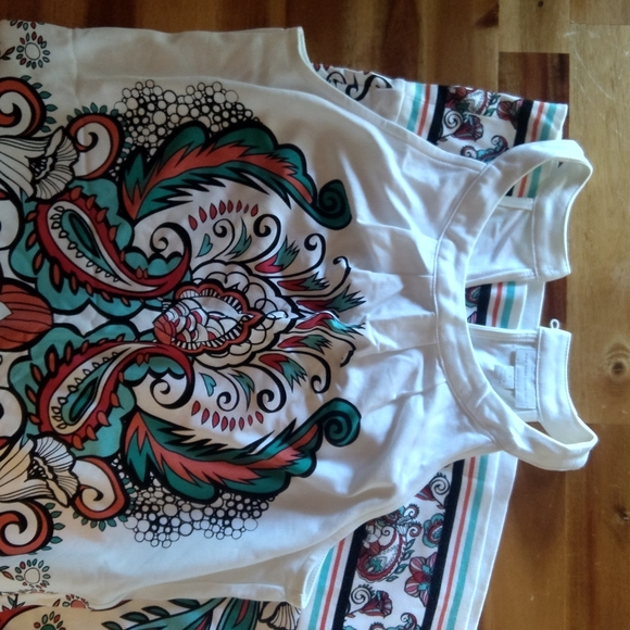 New York & Company abstract dress, size S, white multi-colored - Picture 4 of 5